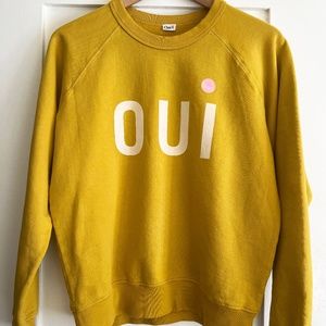 Clare V Classic Oui Sweatshirt - Yellow Mustard, New without Tag